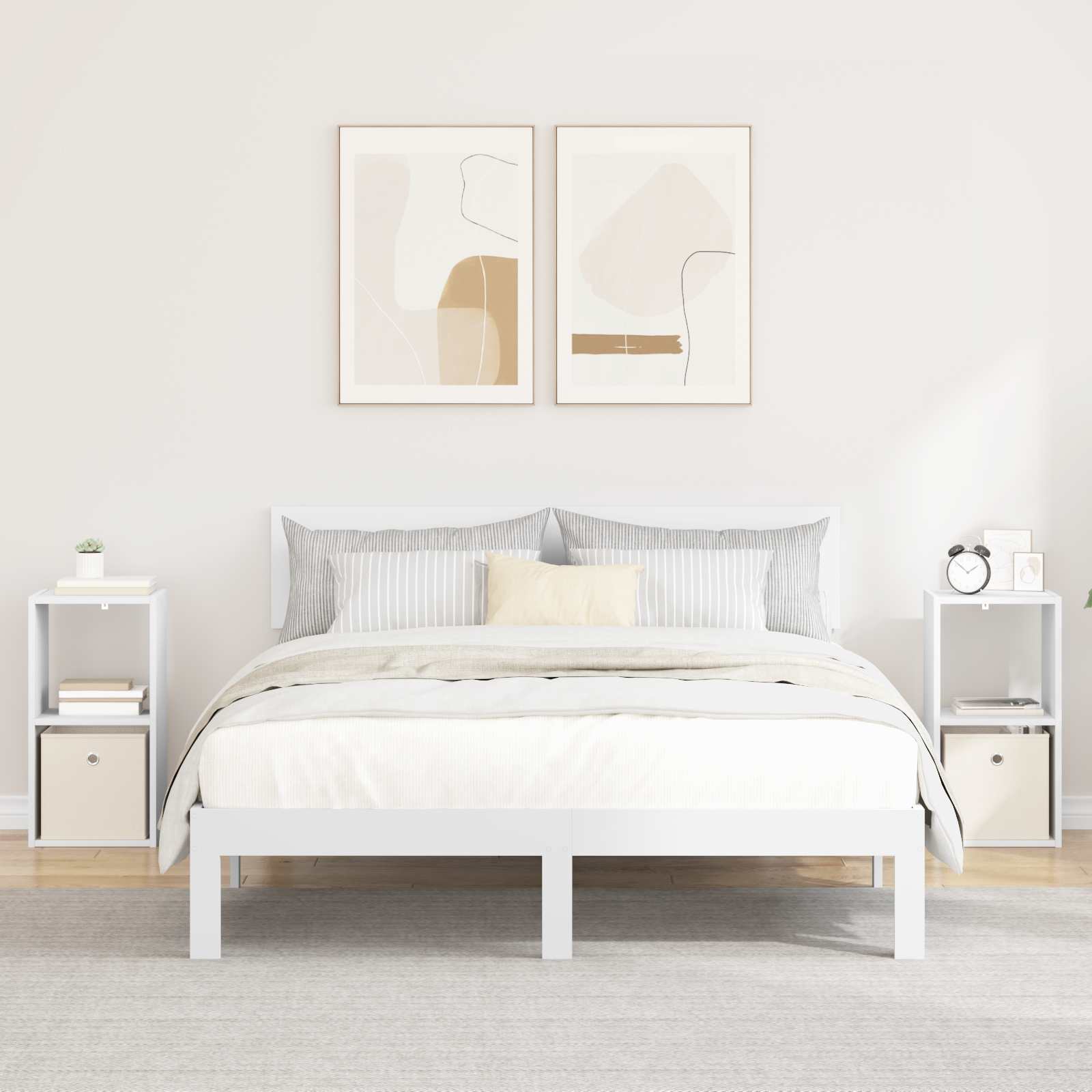 Noćni ormarić s ladicama 2 pcs Bijelo 30,5 x 27 x 59,5 cm