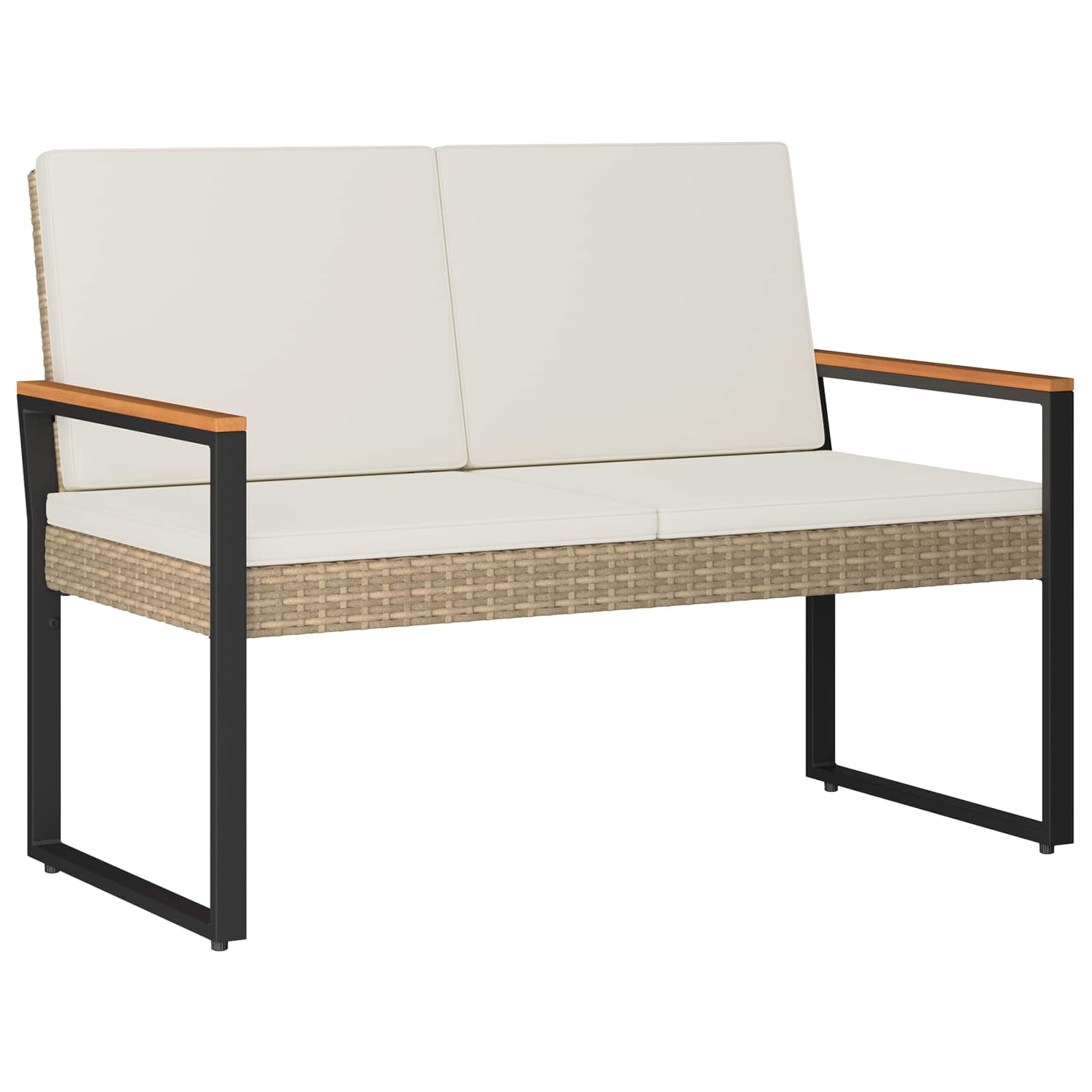 Vanjska klupa Bež i krem bijela 107 x 61 x 80 cm poliratan