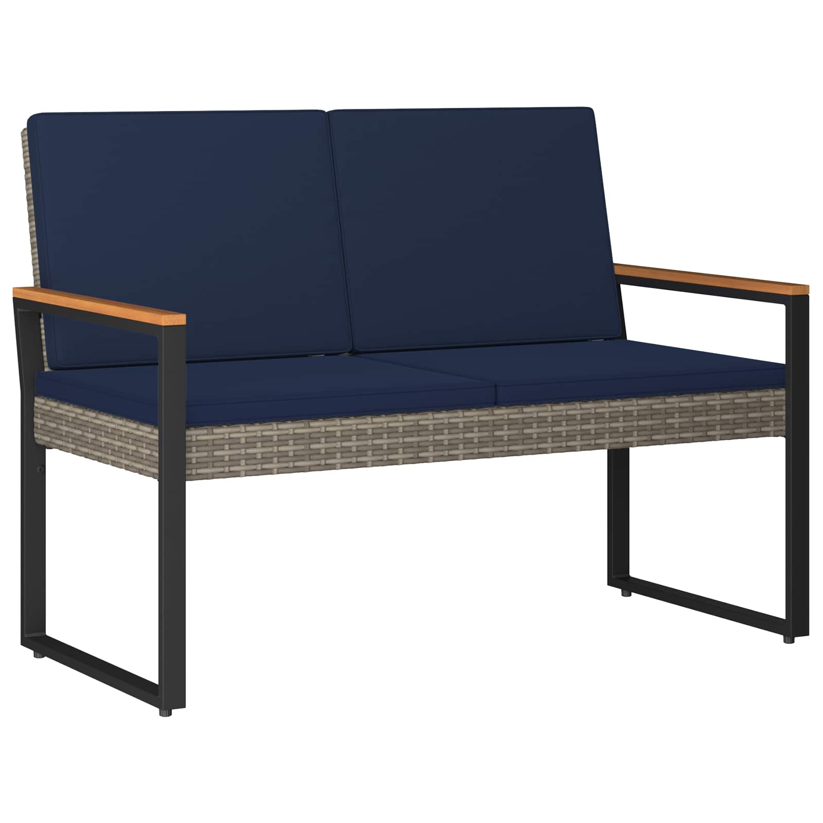 Vanjska klupa Siva i tamnoplava 107 x 61 x 80 cm poliratan