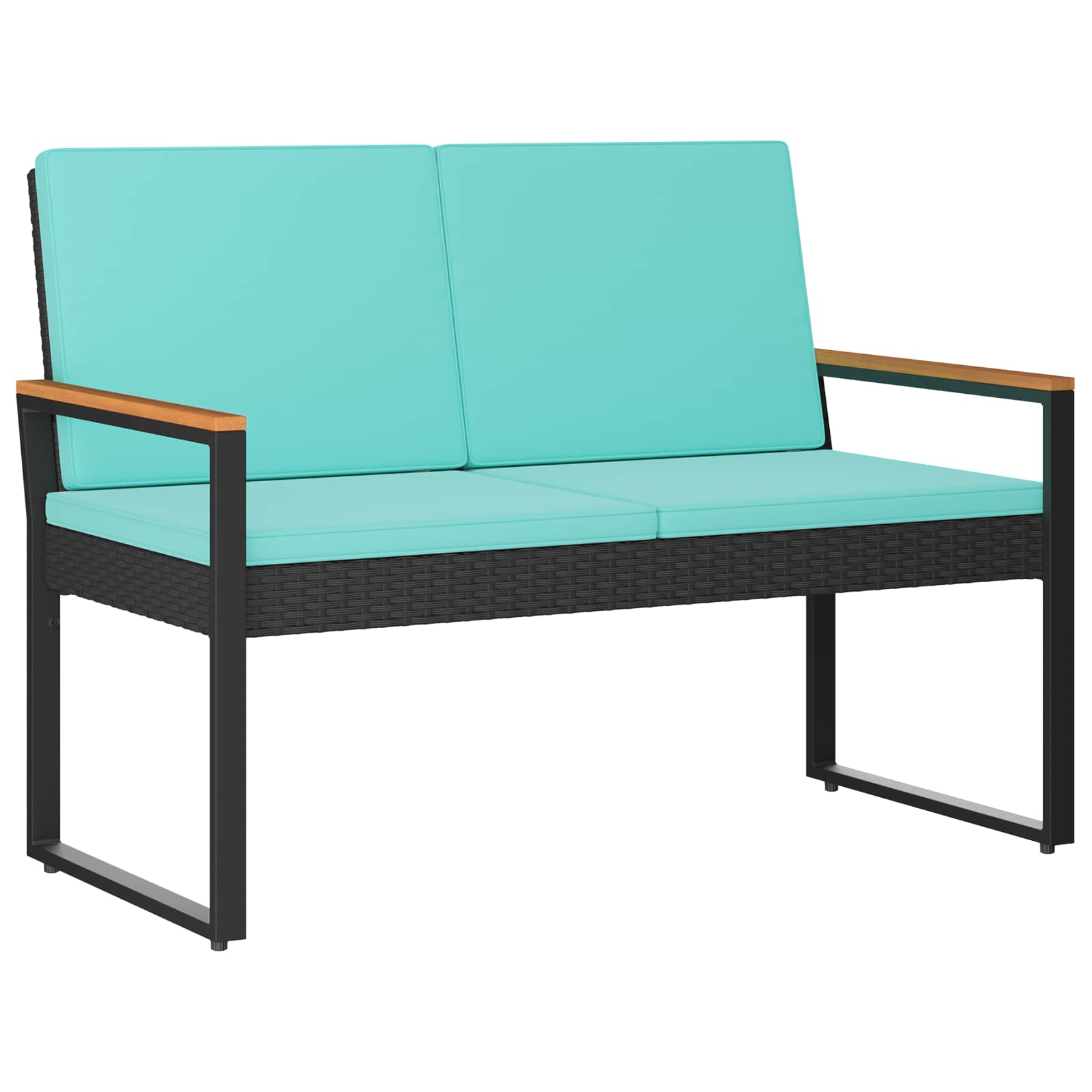 Vanjska klupa Crna i Tirkizna 107 x 61 x 80 cm poliratan