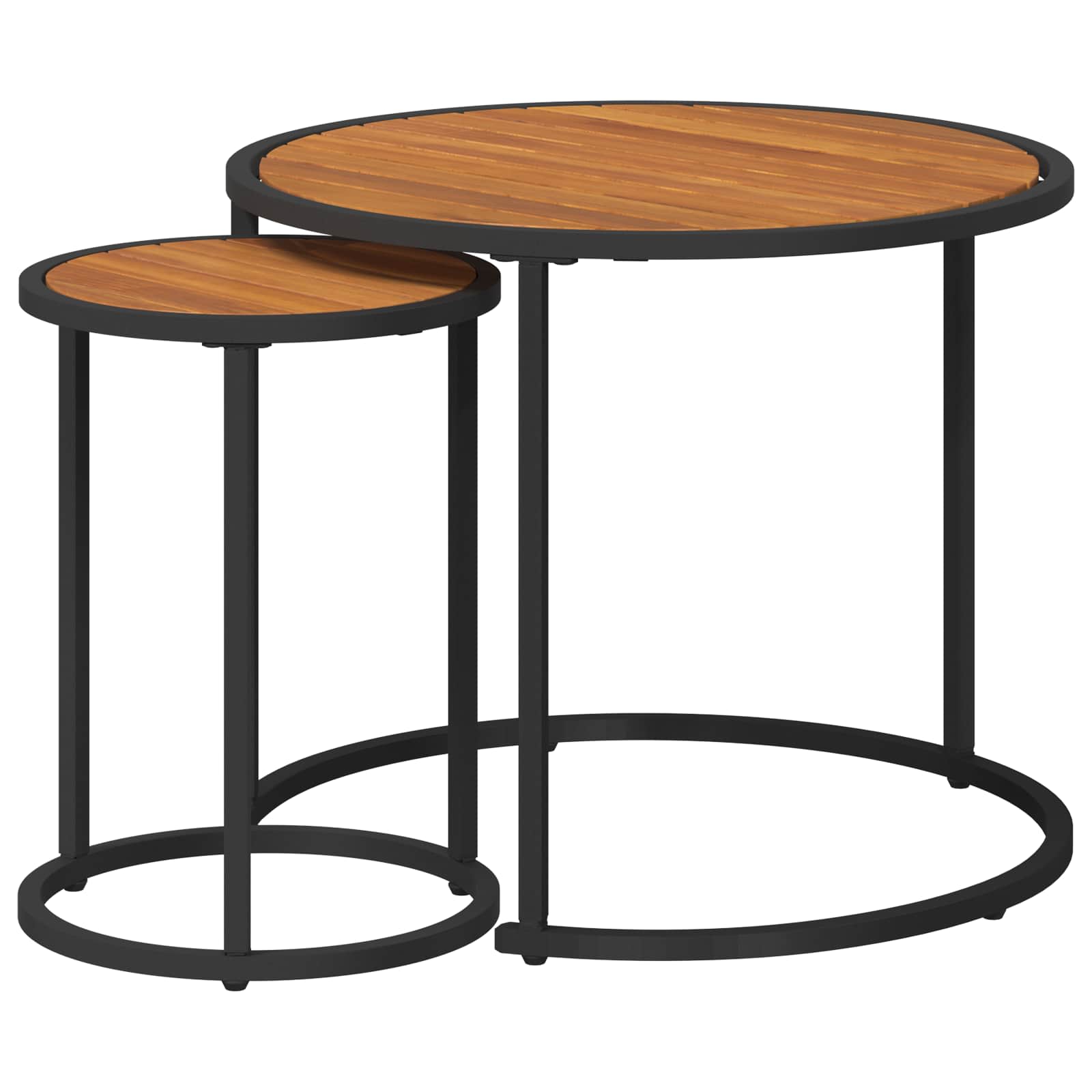 Set stolića za kavu 2 pcs Prirodna i crna 55 x 55 x 45 cm