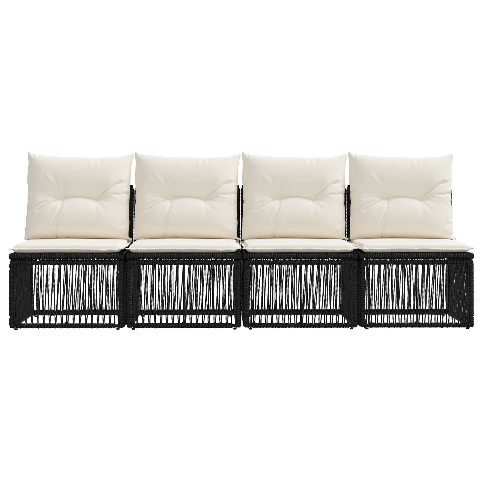 4-sjedala sofa 4 pcs 4-Broj sjedala Crna poliratan