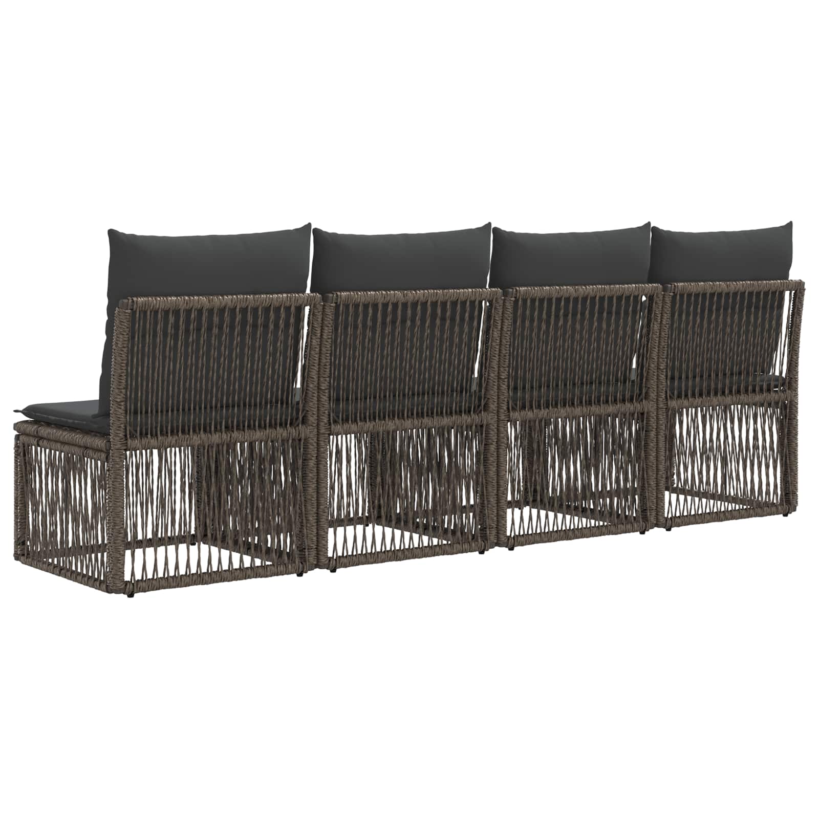 4-sjedala sofa 4 pcs 4-Broj sjedala Siva poliratan