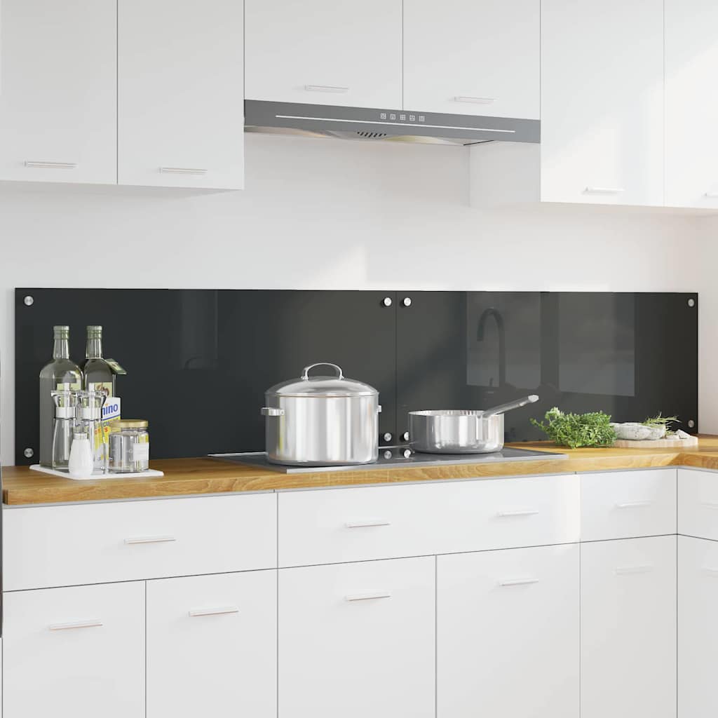 Kuhinjski zid 2 pcs Tamno siva 100 x 40 cm