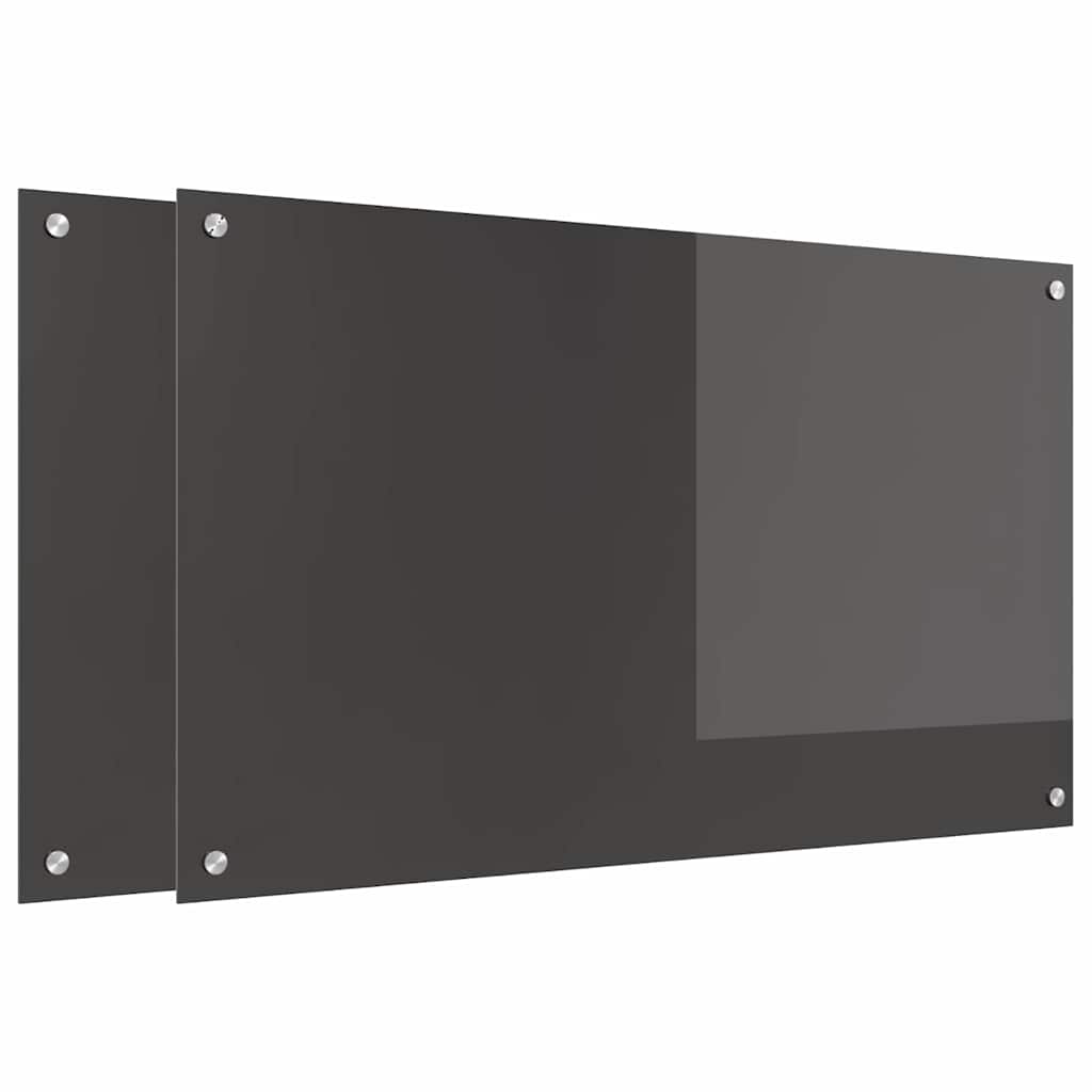 Kuhinjski zid 2 pcs Tamno siva 100 x 60 cm
