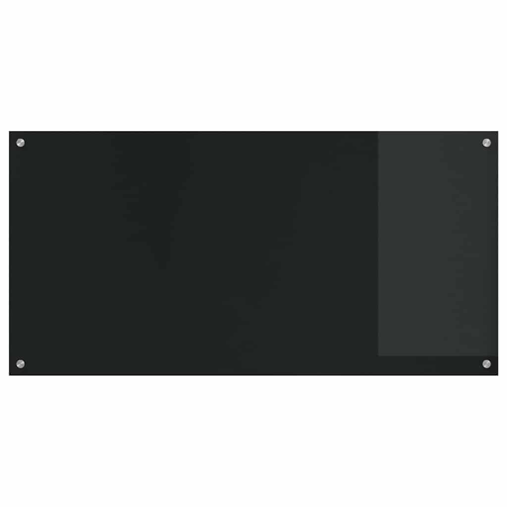 Kuhinjski zid 2 pcs Crna 120 x 60 cm Staklo otporno na udarce