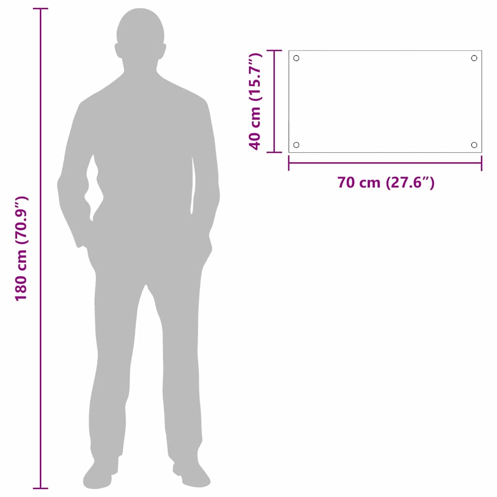 Kuhinjski zid 2 pcs Crna 70 x 40 cm Staklo otporno na udarce