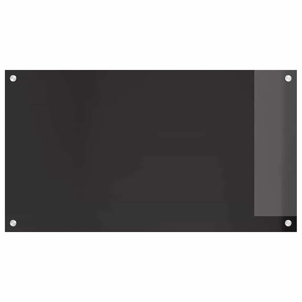 Kuhinjski zid 2 pcs Crna 90 x 50 cm Staklo otporno na udarce