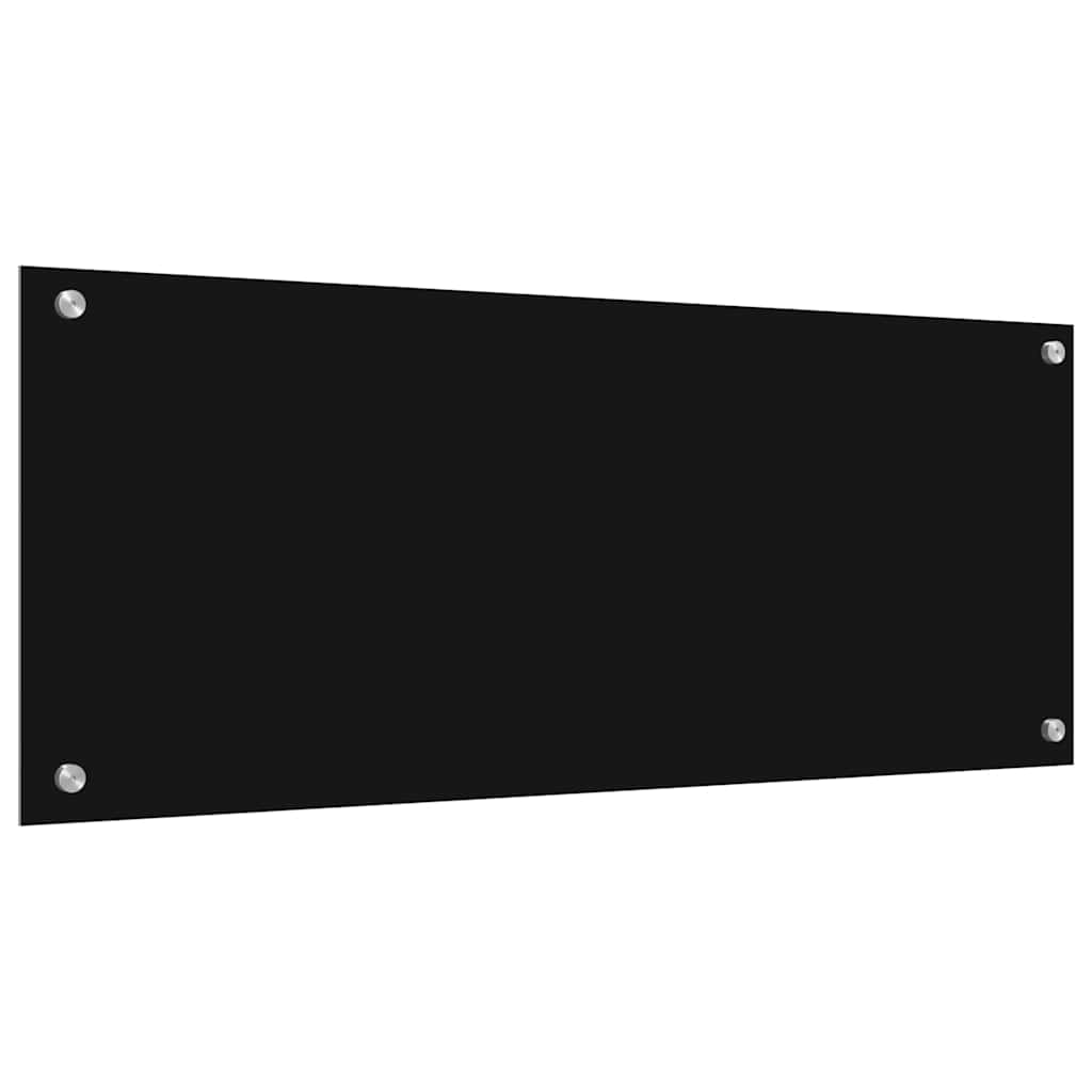 Kuhinjski zid 2 pcs Crna 100 x 40 cm Staklo otporno na udarce