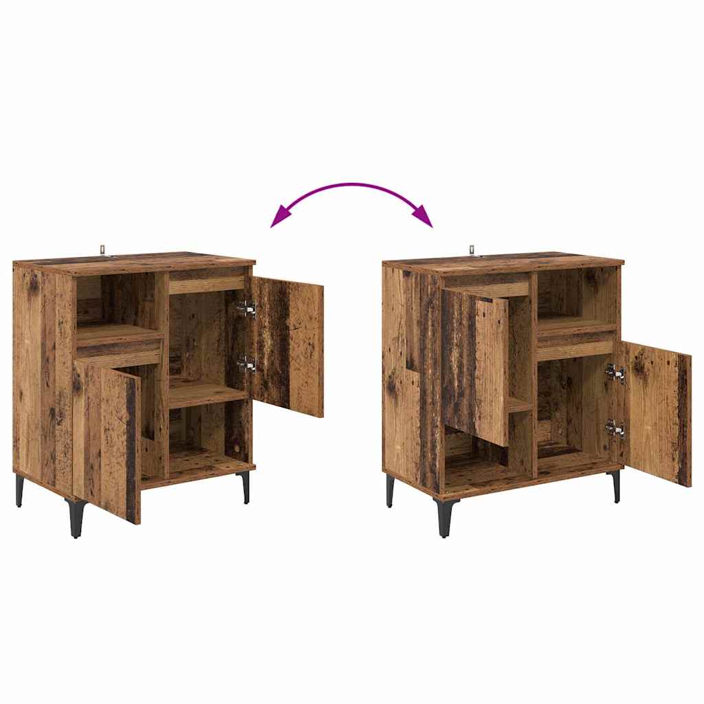 Komode 3 pcs Staro drvo 60 x 35 x 70 cm Konstruirano drvo