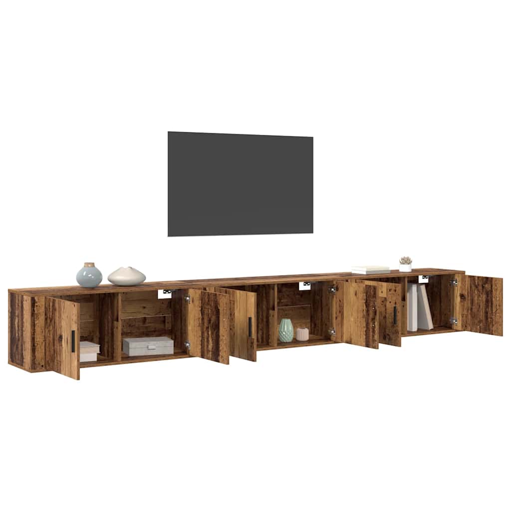 Zidni TV ormar set Zidne 3 pcs Staro drvo 100 x 34,5 x 40 cm