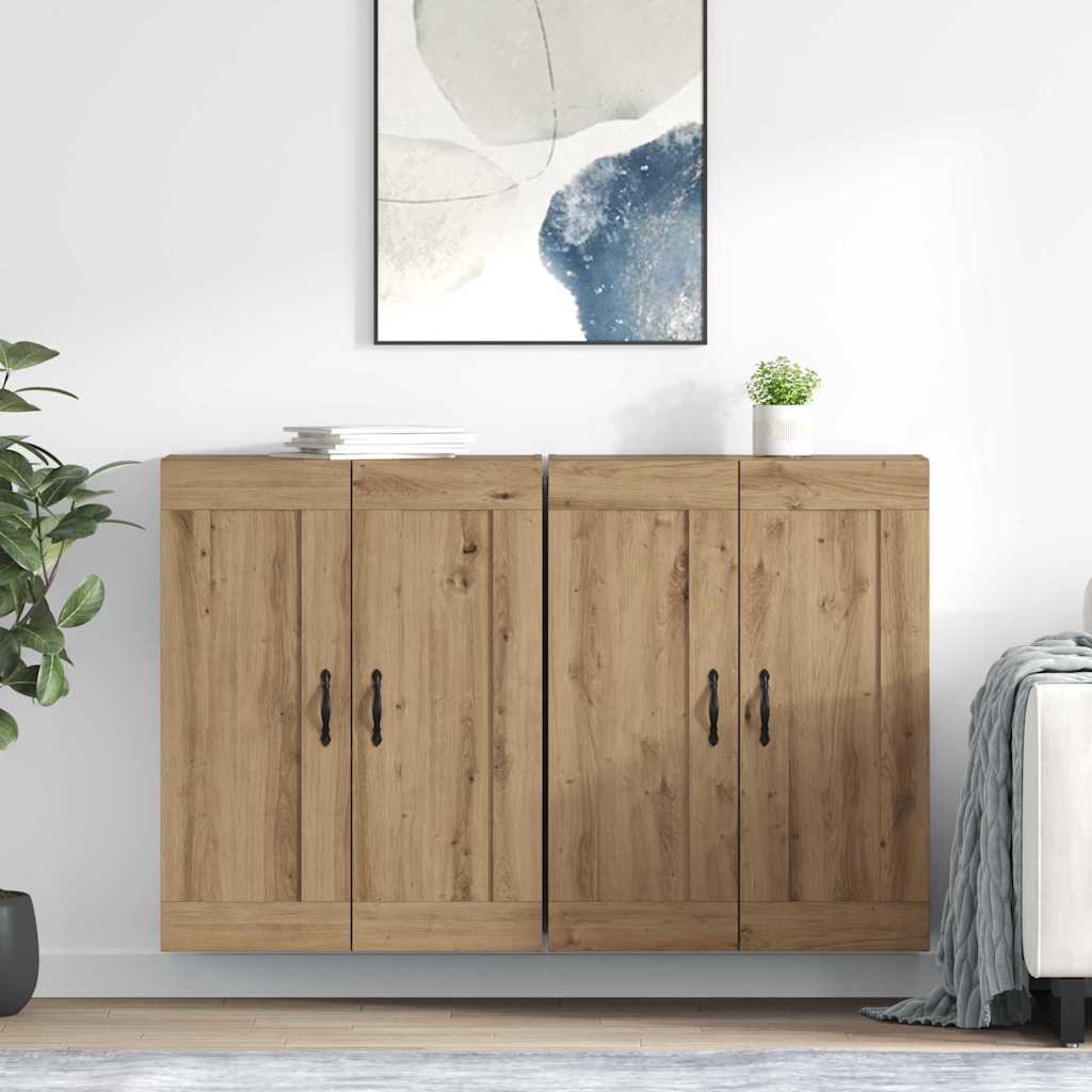 Kabinetski zidni Zidne 2 pcs Umjetnički hrast 69,5 x 34 x 90 cm