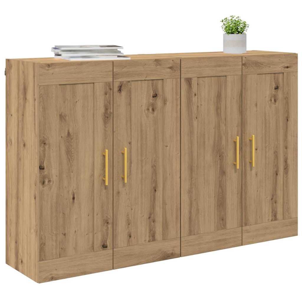 Kabinetski zidni Zidne 2 pcs Umjetnički hrast 69,5 x 34 x 90 cm