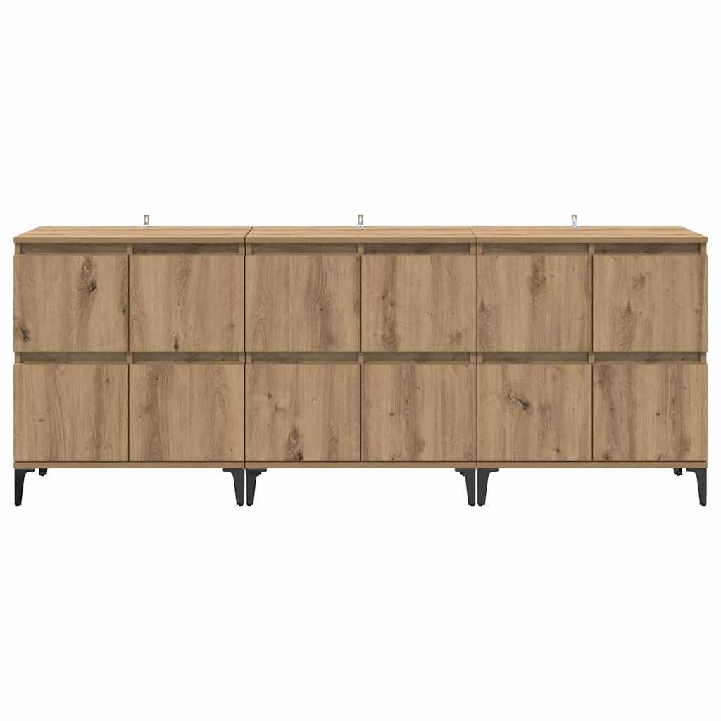 Komode 3 pcs Umjetnički hrast 60 x 35 x 70 cm Konstruirano drvo
