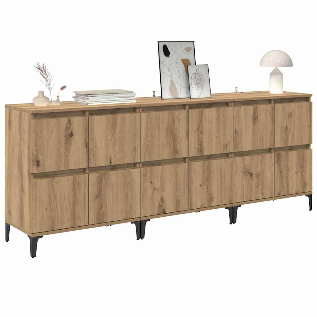 Komode 3 pcs Umjetnički hrast 60 x 35 x 70 cm Konstruirano drvo