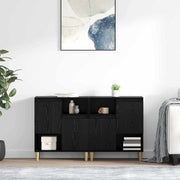 Komode 2 pcs Crni hrast 60 x 35 x 70 cm Konstruirano drvo