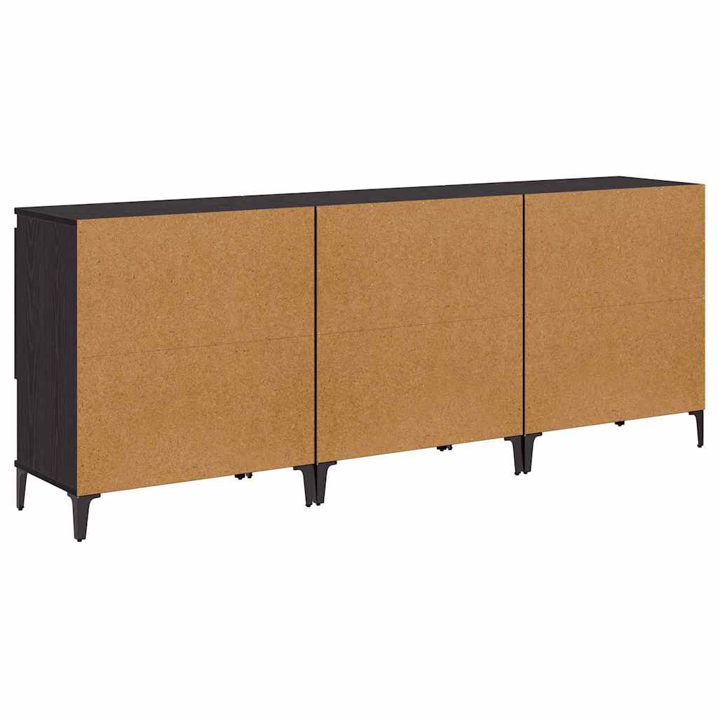 Komode 3 kom. Crni hrast 60 x 35 x 70 cm Konstruirano drvo