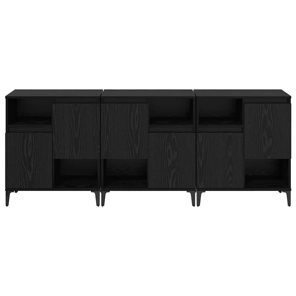 Komode 3 kom. Crni hrast 60 x 35 x 70 cm Konstruirano drvo