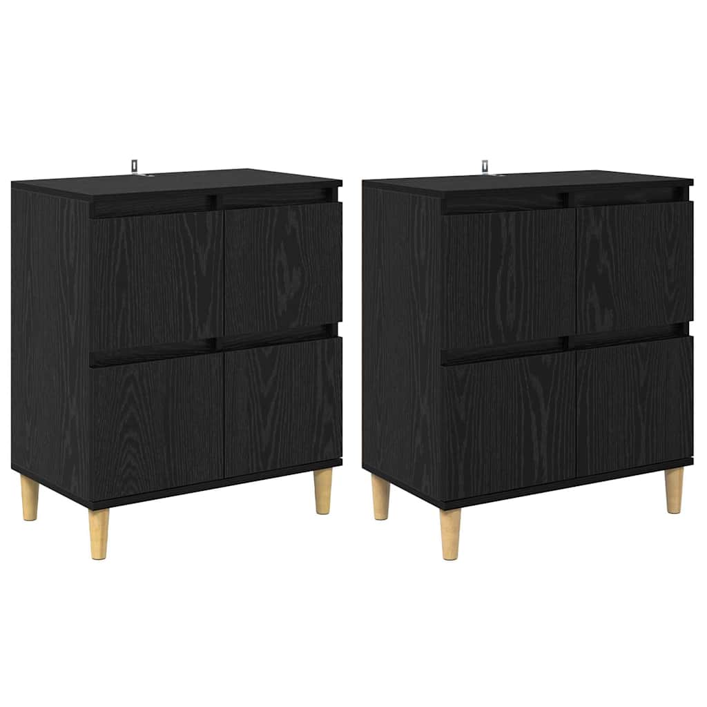 Komode 2 kom. Crni hrast 60 x 35 x 70 cm Konstruirano drvo