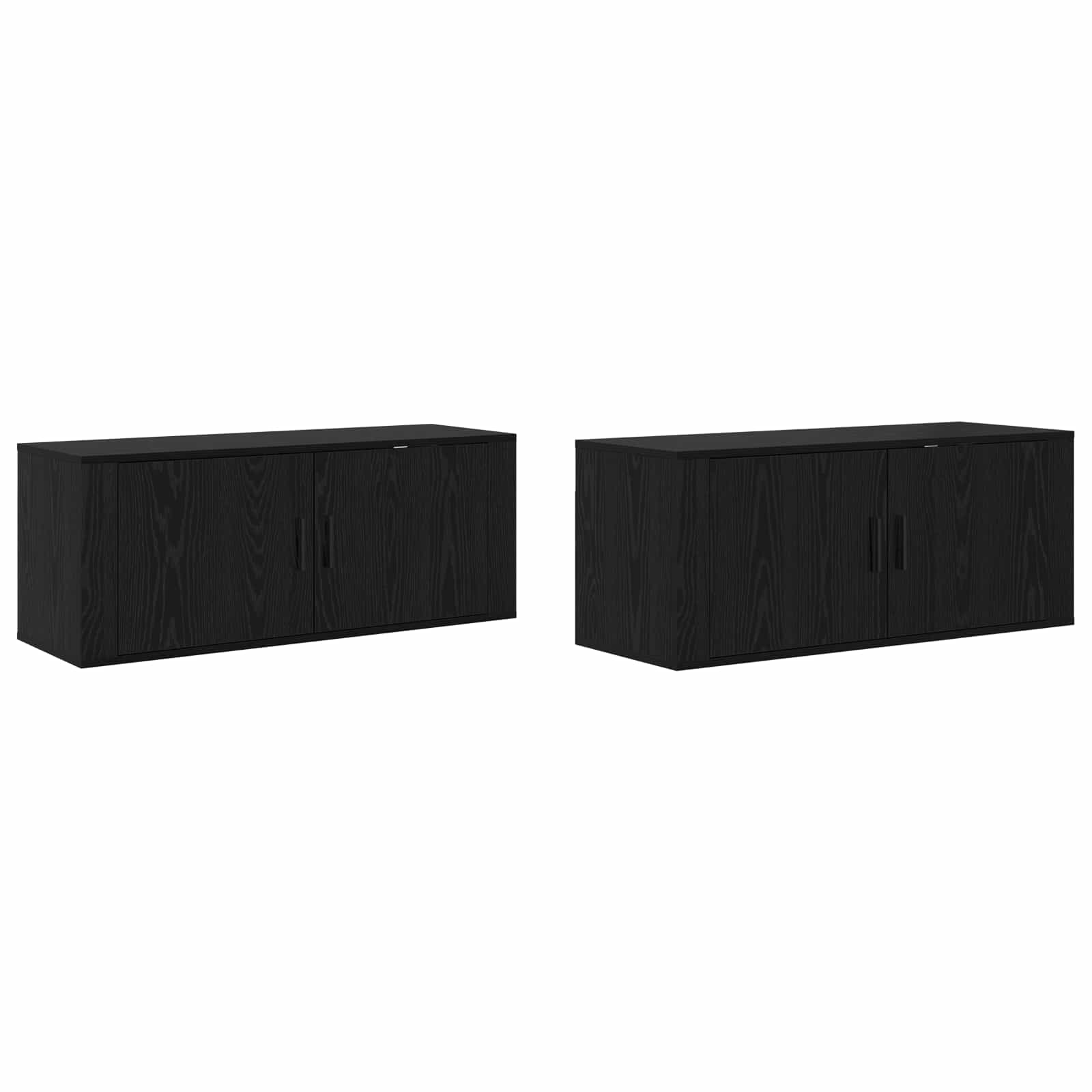 Zidni TV ormar set Zidne 2 pcs Crni hrast 100 x 34,5 x 40 cm