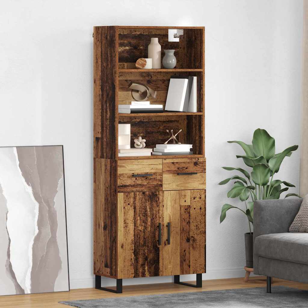 Highboard s ladicama 2 pcs Staro drvo Konstruirano drvo