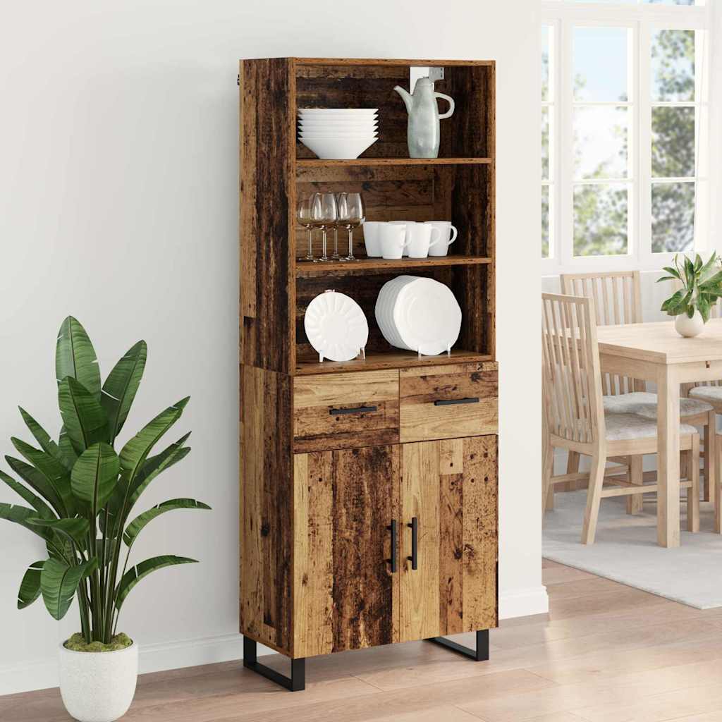 Highboard s ladicama 2 pcs Staro drvo Konstruirano drvo