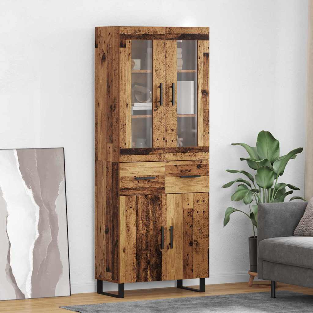 Highboard s ladicama 2 pcs Staro drvo Konstruirano drvo