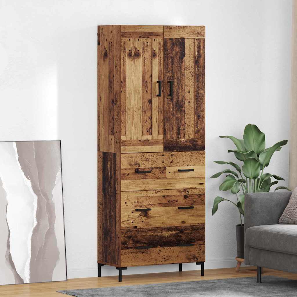 Highboard s ladicama 2 pcs Staro drvo Konstruirano drvo