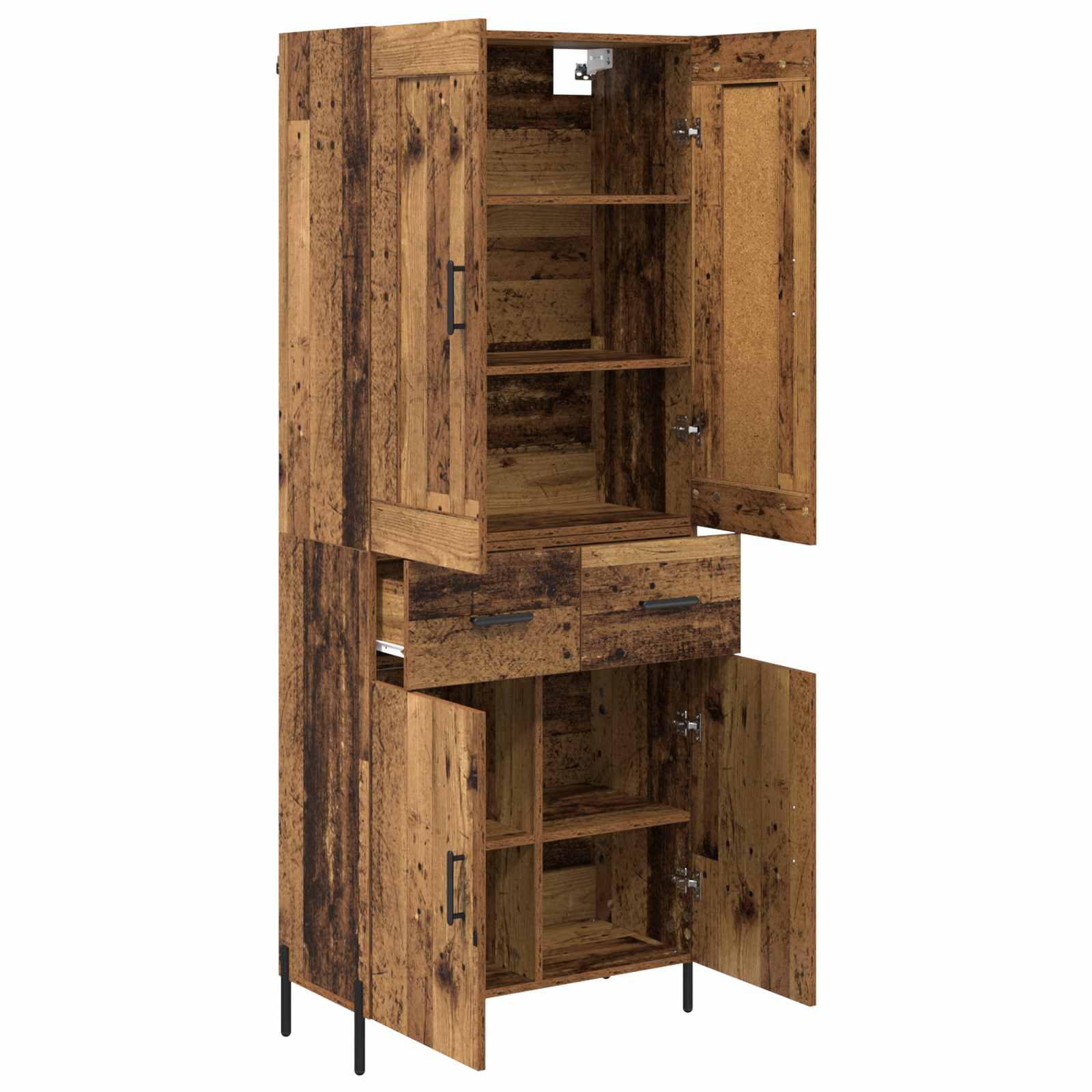 Highboard 2 pcs Staro drvo Konstruirano drvo