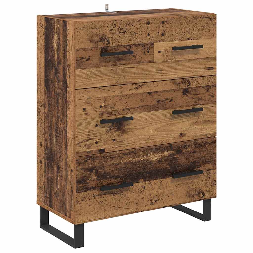 Highboard s ladicama 2 pcs Staro drvo Konstruirano drvo