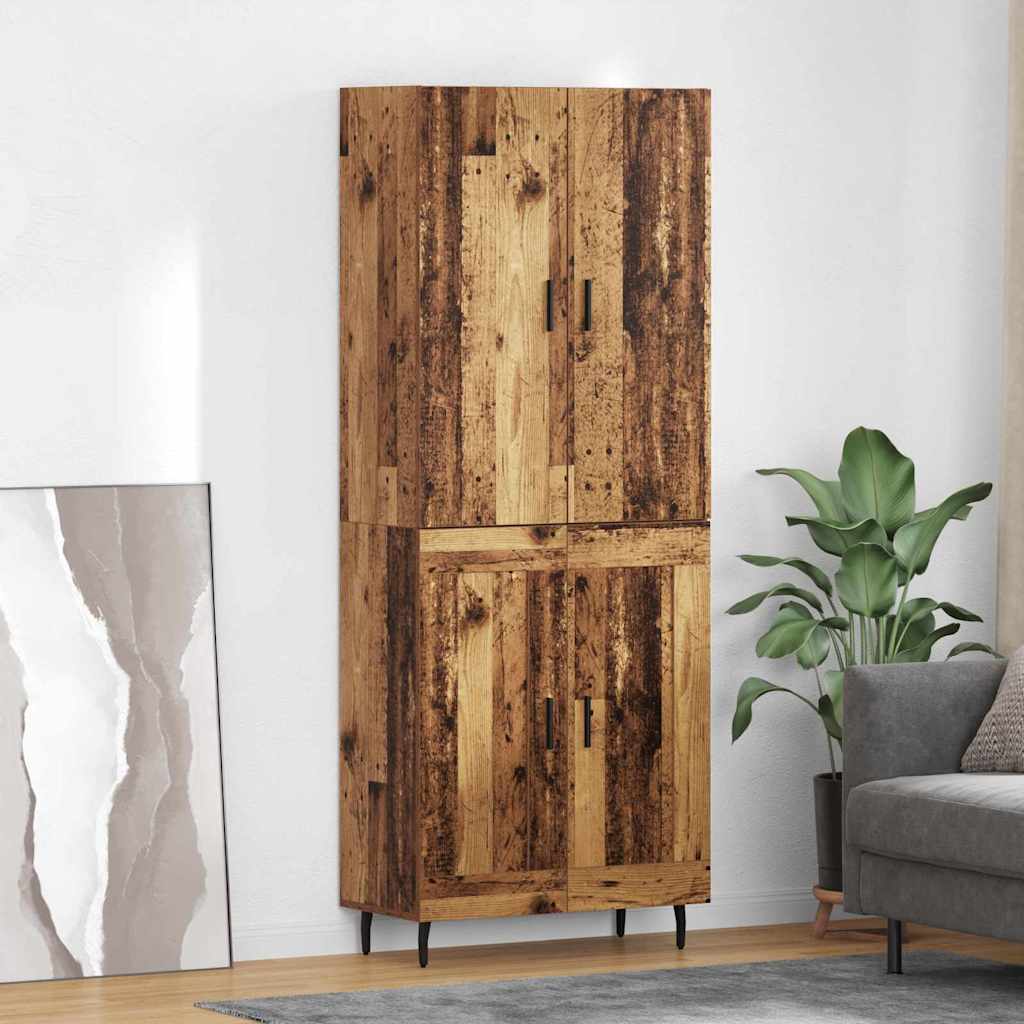 Highboard 2 pcs Staro drvo Inženjerska drva i staklo