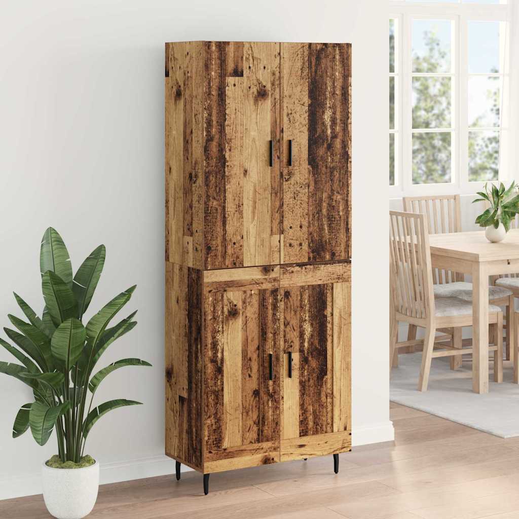 Highboard 2 pcs Staro drvo Inženjerska drva i staklo