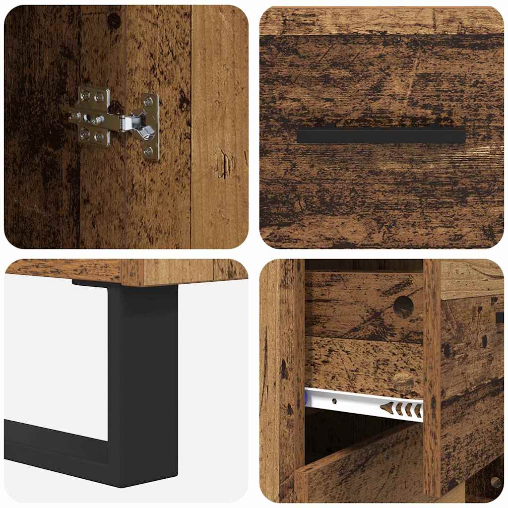 Highboard s ladicama 2 pcs Staro drvo 69,5 x 34 x 180 cm