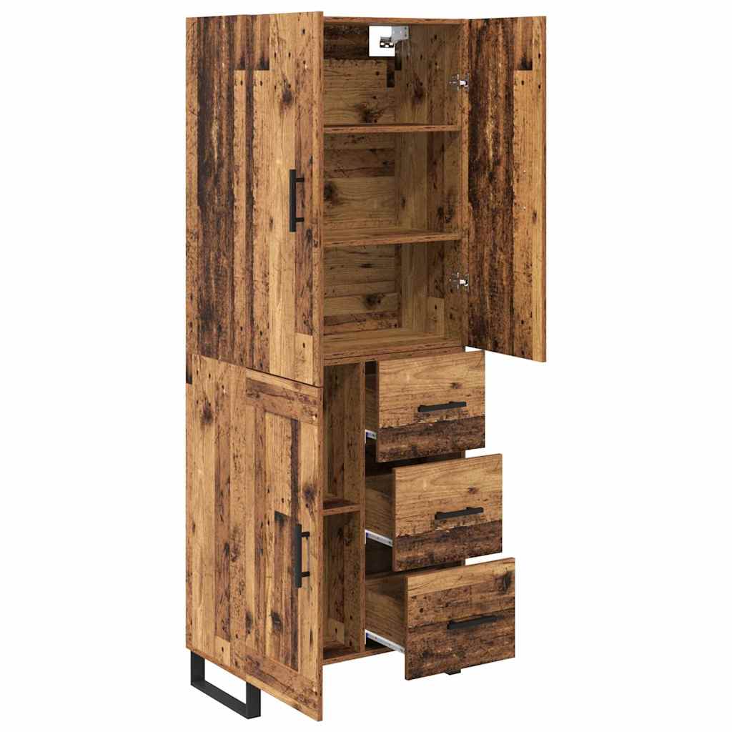 Highboard s ladicama 2 pcs Staro drvo 69,5 x 34 x 180 cm