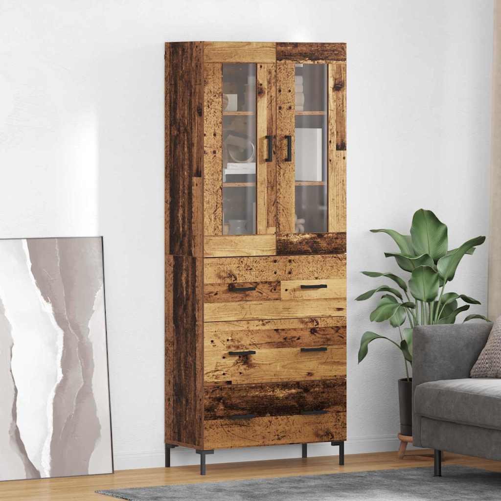 Highboard s ladicama 2 pcs Staro drvo Konstruirano drvo