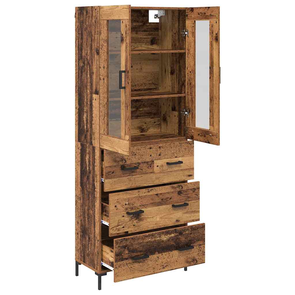 Highboard s ladicama 2 pcs Staro drvo Konstruirano drvo