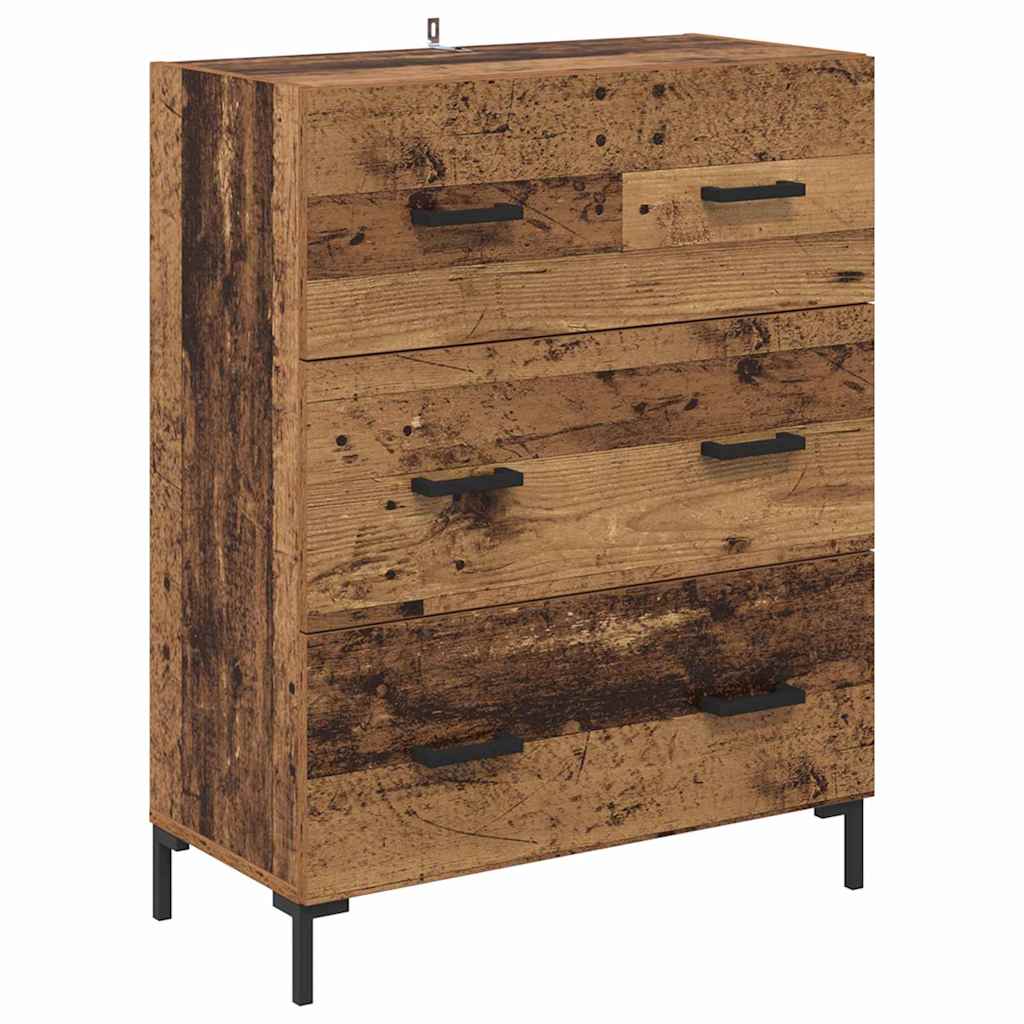 Highboard s ladicama 2 pcs Staro drvo Konstruirano drvo