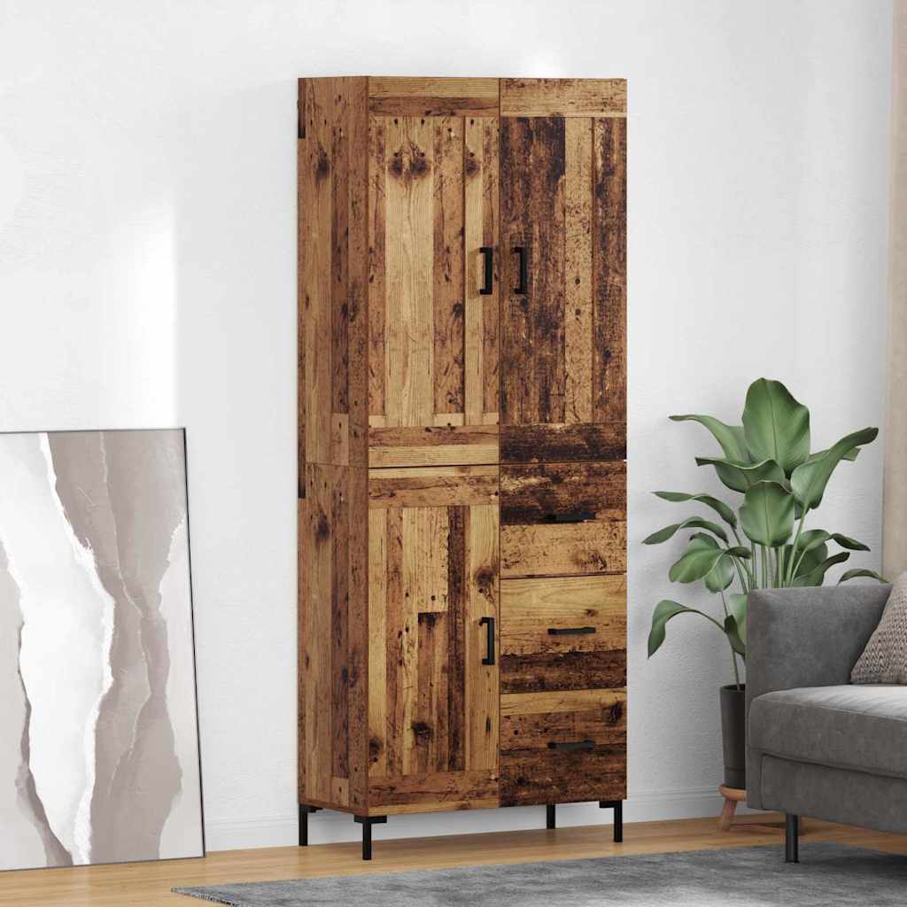 Highboard s ladicama 2 pcs Staro drvo Konstruirano drvo