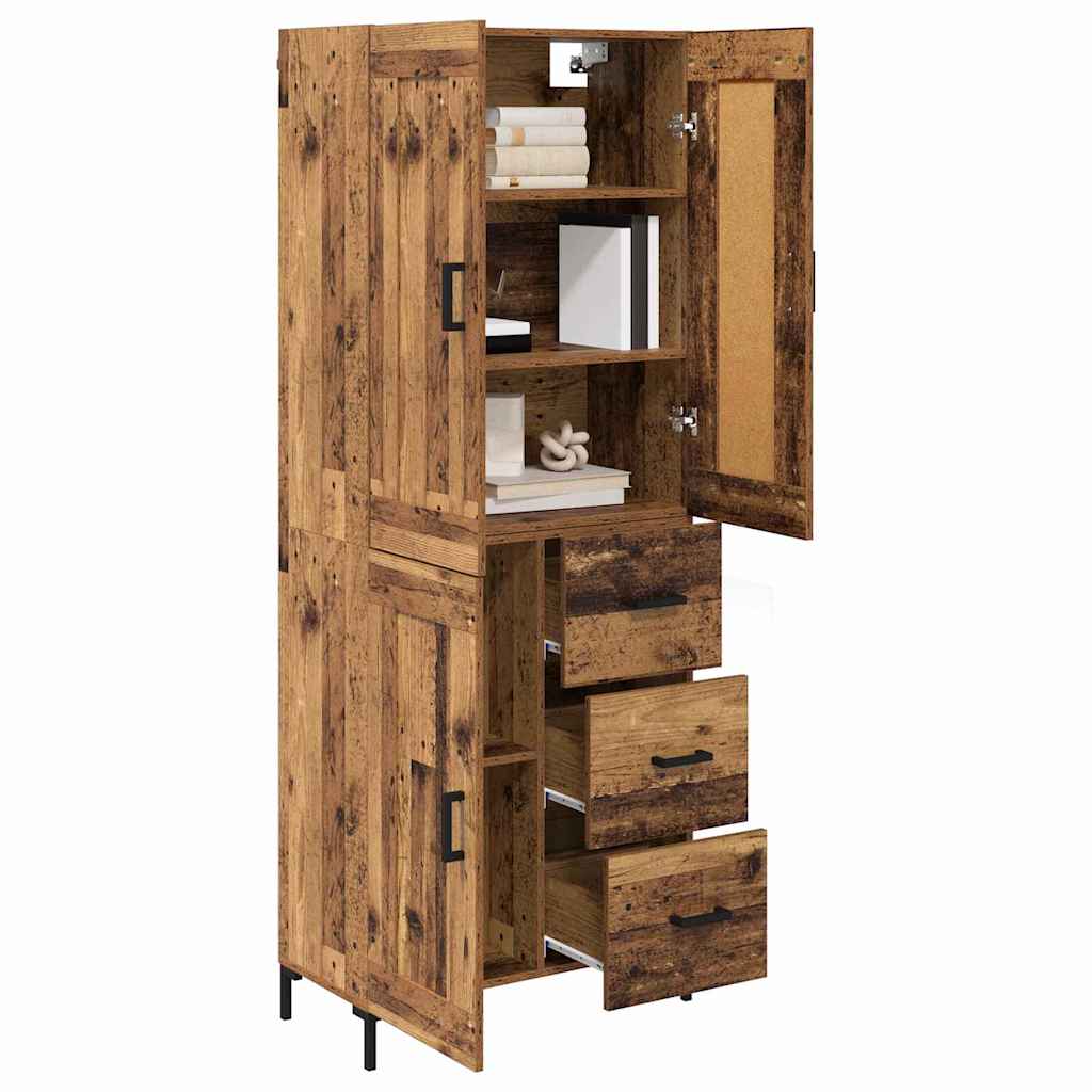 Highboard s ladicama 2 pcs Staro drvo Konstruirano drvo