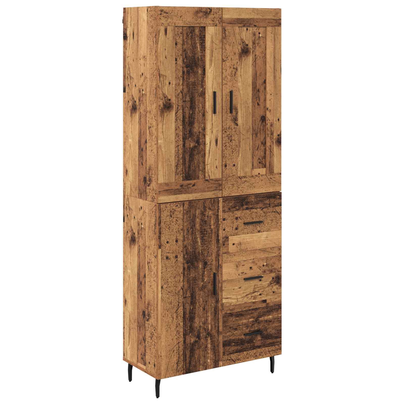 Highboard s ladicama 2 pcs Staro drvo Konstruirano drvo