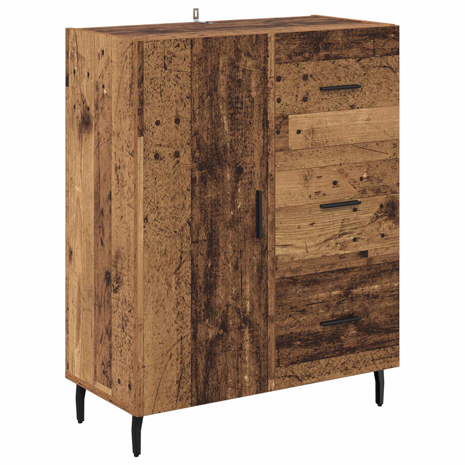 Highboard s ladicama 2 pcs Staro drvo Konstruirano drvo