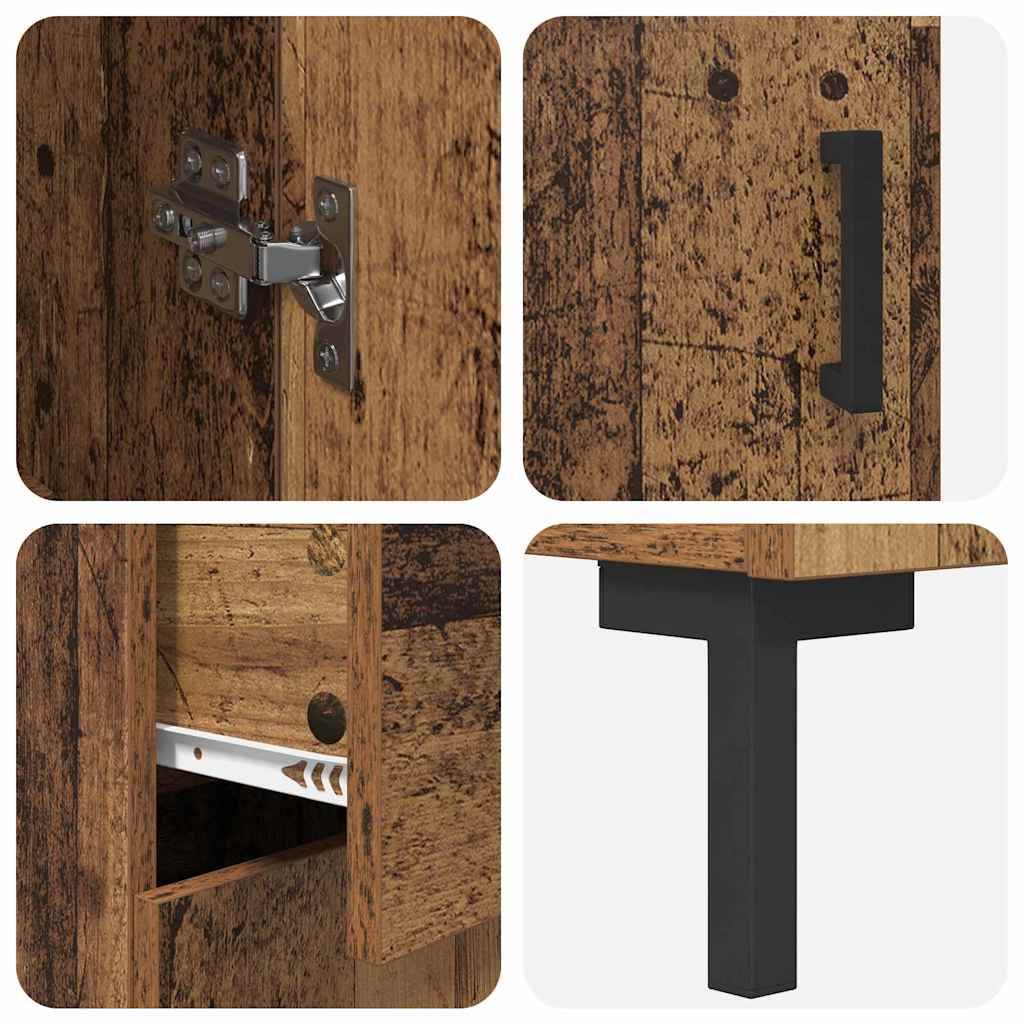 Highboard s ladicama 2 pcs Staro drvo Konstruirano drvo