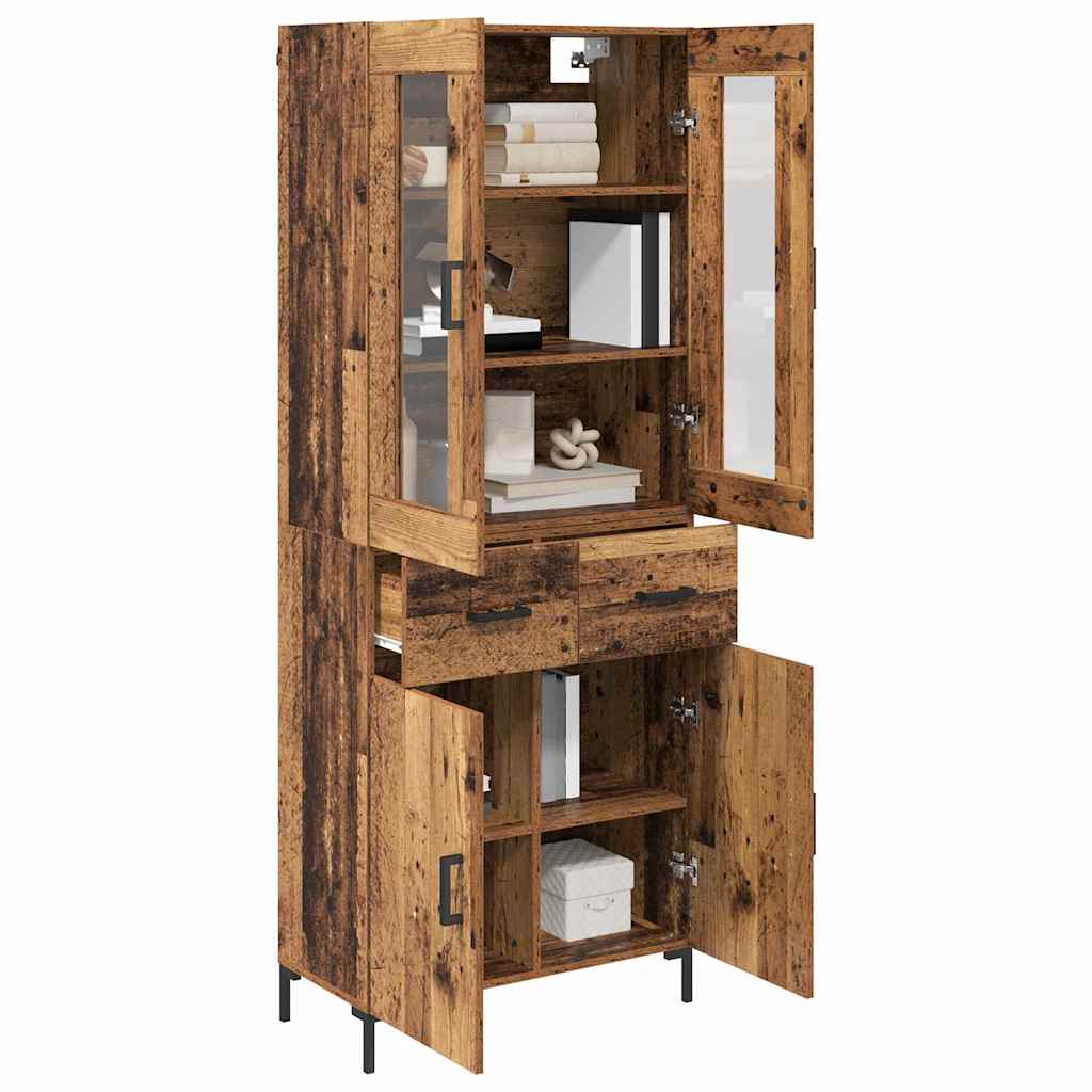 Highboard s ladicama 2 pcs Staro drvo Konstruirano drvo