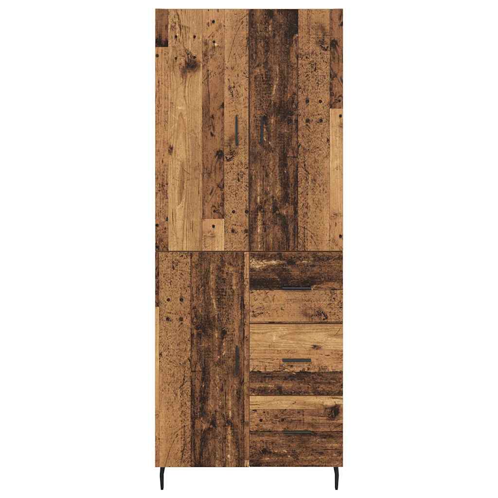 Highboard s ladicama 2 pcs Staro drvo Inženjerska drva i staklo