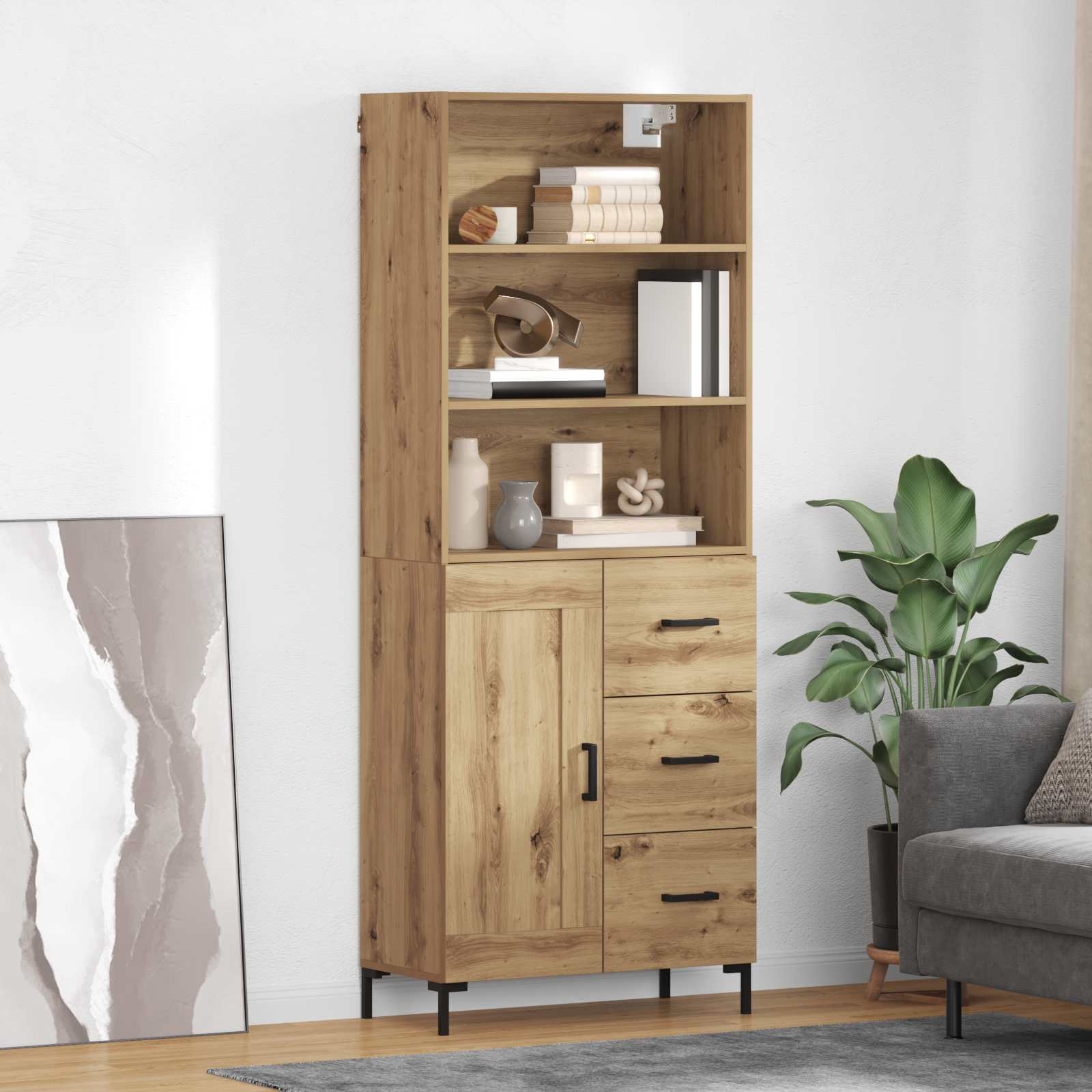 Highboard Umjetnički hrast 69,5 x 34 x 180 cm Konstruirano drvo