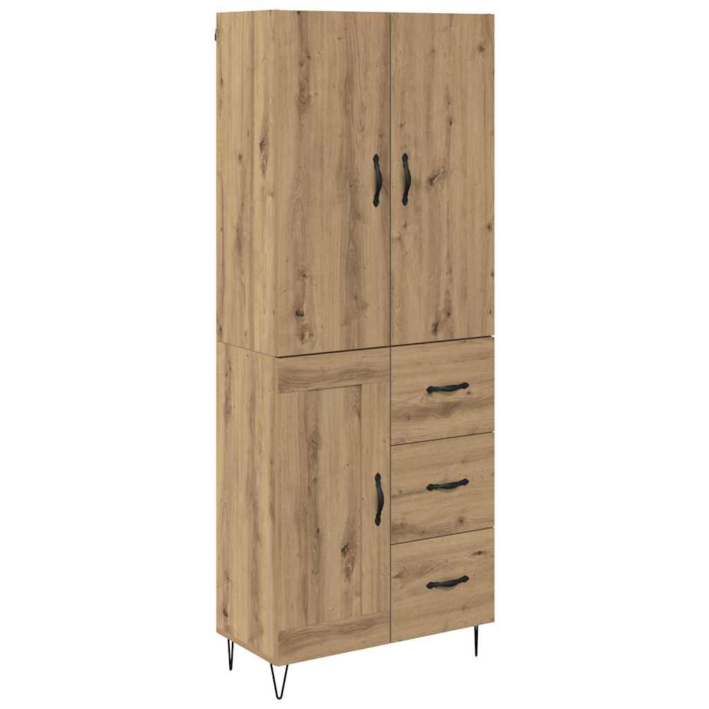 Highboard 2 pcs Umjetnički hrast Inženjersko drvo i staklo