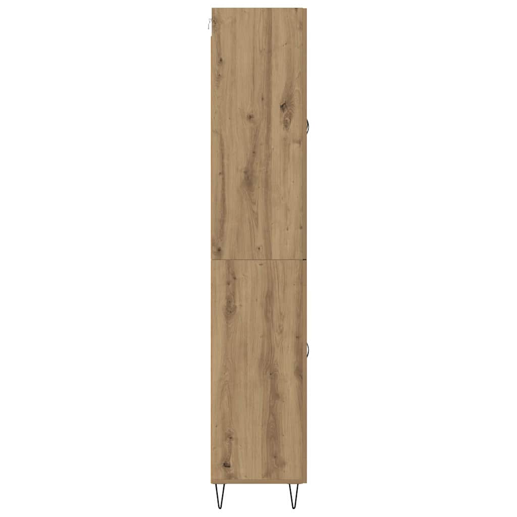 Highboard 2 pcs Umjetnički hrast Inženjersko drvo i staklo