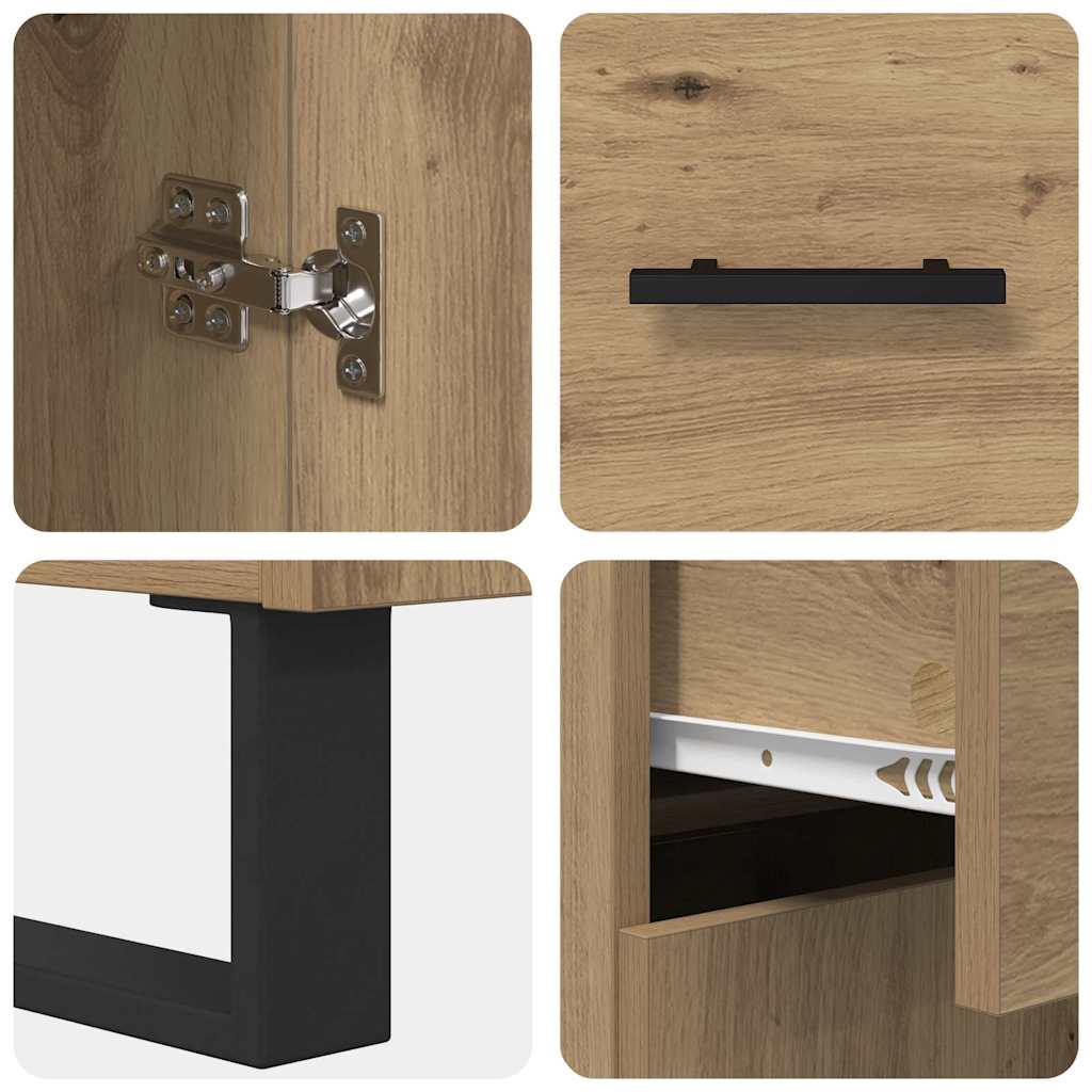 Highboard 2 pcs Umjetnički hrast Inženjerska drva i staklo