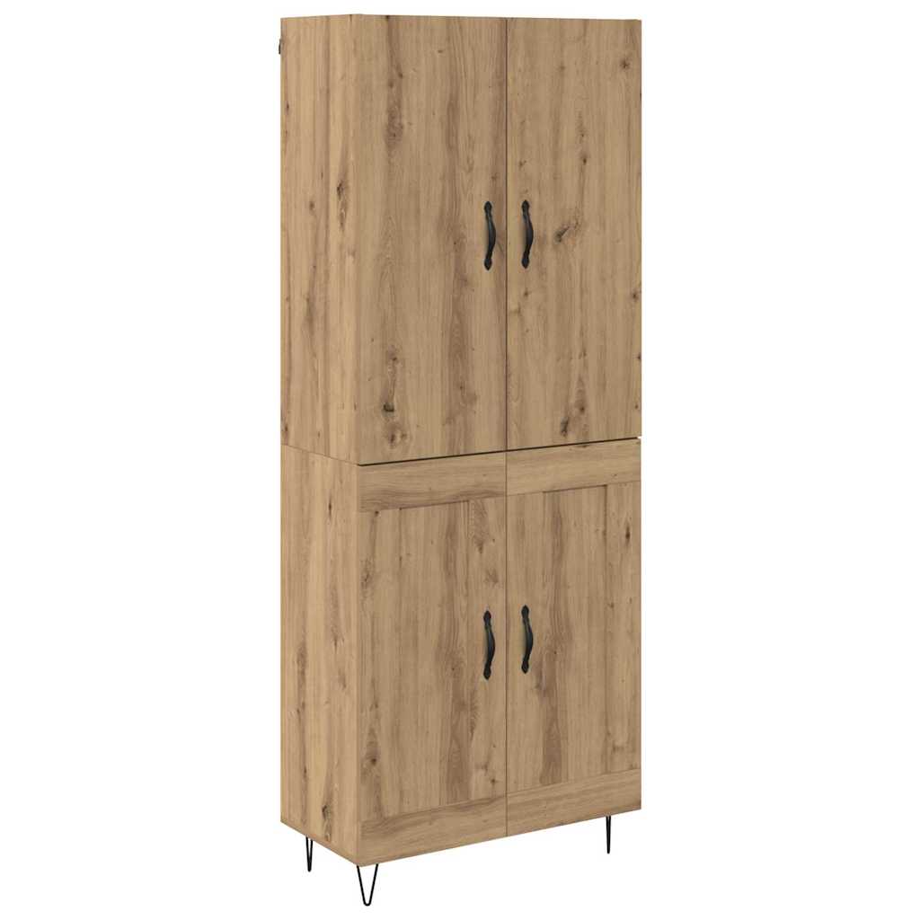 Highboard 2 pcs Umjetnički hrast Inženjersko drvo i staklo