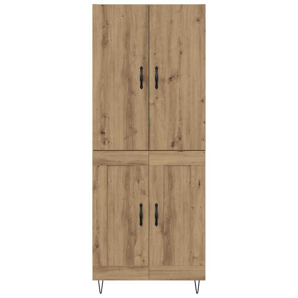 Highboard 2 pcs Umjetnički hrast Inženjersko drvo i staklo